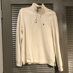 Polo Ralph Lauren creme quarter zip, medium,